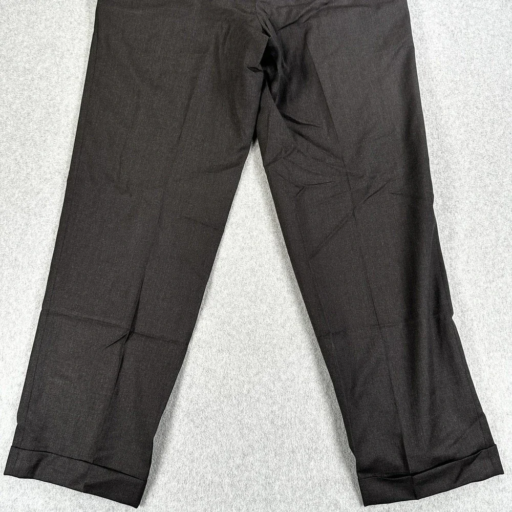 Canali Dress Pants 100% Wool Mens 36x31 Gray Pleated Front Straight Leg Trousers